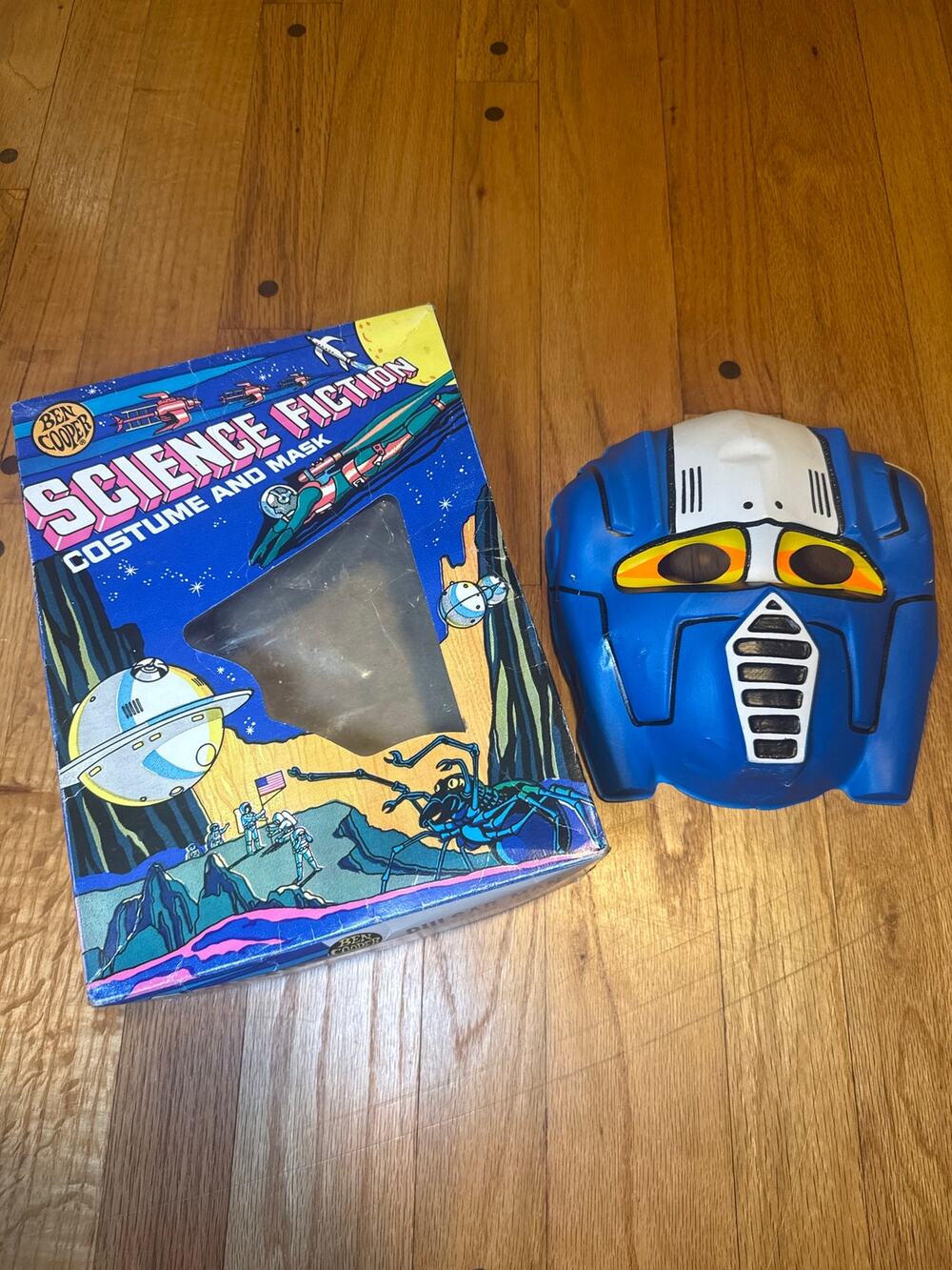 Vintage 1985 Ben Cooper Science Fiction Robot Halloween Mask Box Rare